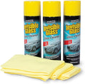 Invisible Glass 99011 Premium Aerosol Glass Cleaner Spray Kit Includes 3 Premium Aerosol Glass Cleaner Spray, 3 Waffle Weave Microfiber Towels for Streak-Free Auto Glass Windows, Windshields & Mirrors