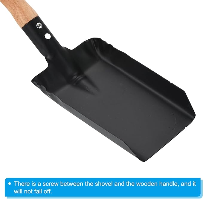 PATIKIL 14" Square Point Shovel, Square Digging Shovel Carbon Steel Flat Head Garden Shovel with Short Hardwood Handle, Black Yellow