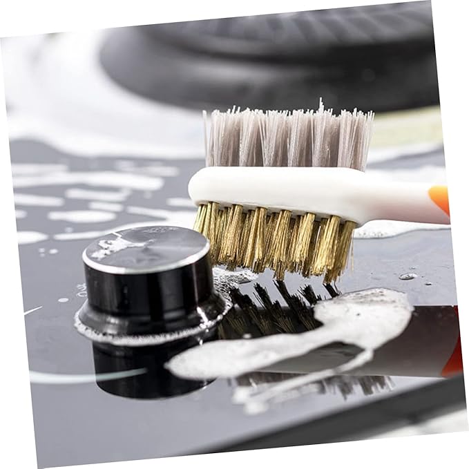 PRETYZOOM 3 Pcs Double-Ended Kitchen Cleaning Brush Set Mini Wire Brush for Gas Stove Cooktop Cleaning Stainless Steel Bristles for Dorm Home Use