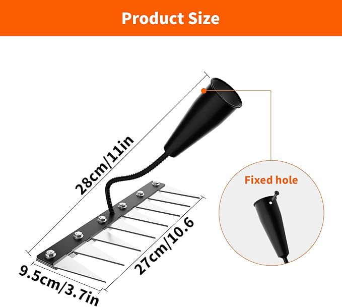 Iron Weeding Rake Without Handle (Assembled), 8 Teeth Iron Rakes for Gardening and Weedings, Heavy-Duty Carbon Steel Weed Rake or Weed Puller Tool for Yard, Lawn, Patio and Garden, Gloves Included