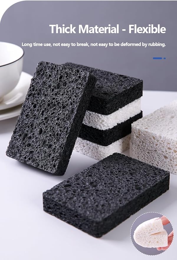 6 - Pack Non-Scratch Scrub Sponges - Sponges for Dishes and Washing Dishes, Cleaning Sponges for Kitchen Home Office, Magical 3D DIY Art and Craft Suppliers（Mixed）