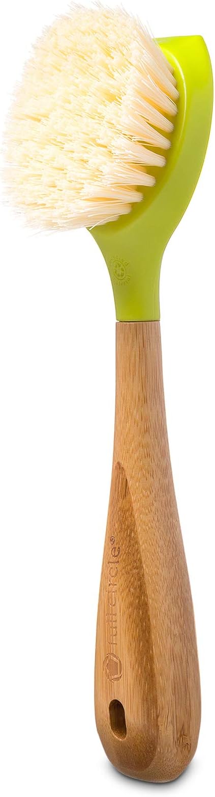Full Circle Be Good - Bamboo Handle Dish Brush – Sustainable Kitchen Cleaning with Tough Bristles - Natural Dish Scrubber, Nonstick & Cast Iron Cleaner - Long Handle Brush for Dishes, Pots, and Pans