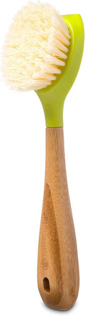 Full Circle Be Good - Bamboo Handle Dish Brush – Sustainable Kitchen Cleaning with Tough Bristles - Natural Dish Scrubber, Nonstick & Cast Iron Cleaner - Long Handle Brush for Dishes, Pots, and Pans