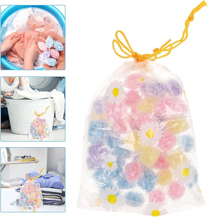 50 Pcs Laundry Scent Booster Beads for Washer Fabric Deodorizer Fragrance Beads for Clothes Freshness Laundry Supplies