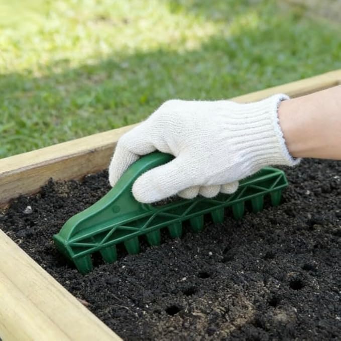 xxikhhhhikxx.Handheld Garden Seeder - Seed Spacing Tool Achieve Precise Seed & Seedling Placement in Rows, Trays for Vegetables, Flowers, Herbs. Ergonomic Manual Weeder Design.
