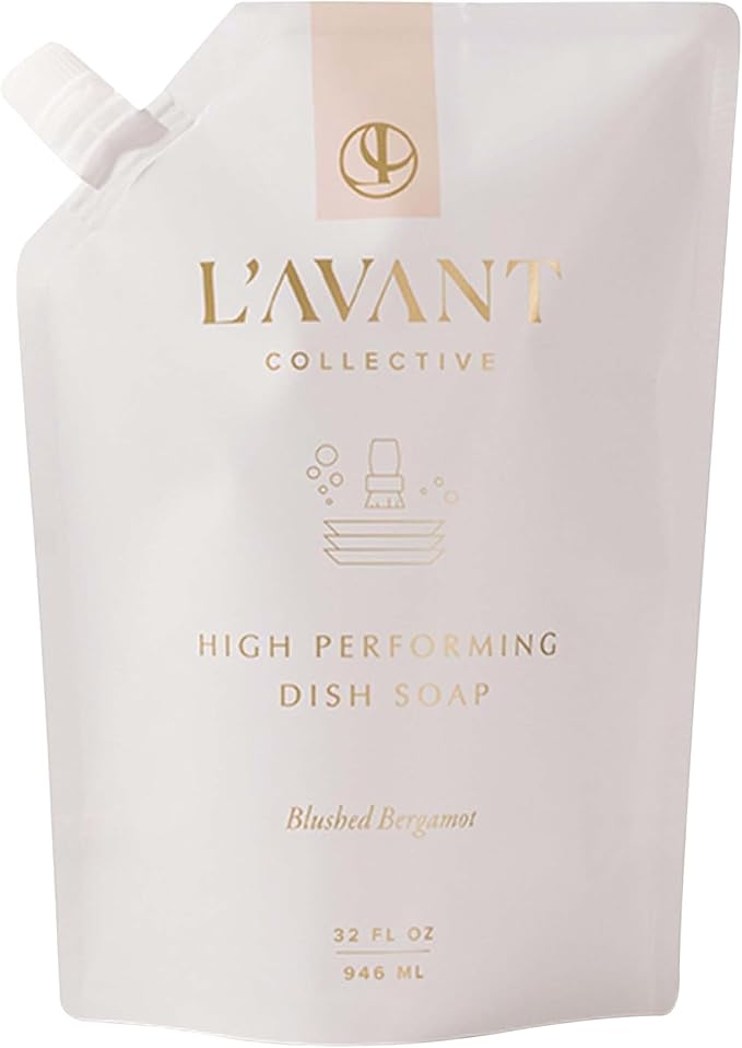 L'AVANT Collective High Performing Dish Soap Refill | Plant-Based Ingredients & High Performing Formula | Notes of Bergamot, Orange Blossom, Amber, Cedar | Blushed Bergamot Scent 32oz