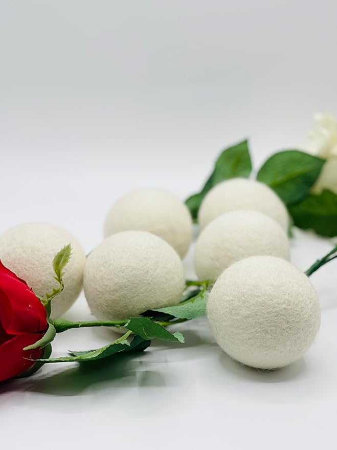 Wool Dryer Balls (Set of 6) - 7cm Handmade XL Natural, Chemical-Free, Sustainable Laundry Balls