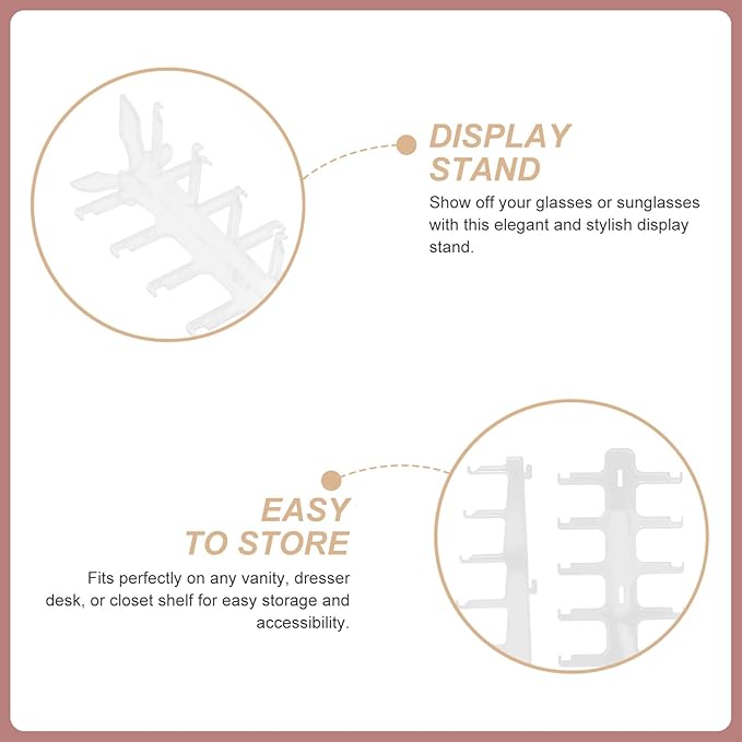 SAFIGLE 6-Tier Plastic Sunglasses Organizer Rack, Eyewear Display Stand with Multi-Layer Storage, Desktop Glasses Display Holder for Sunglasses and Eyeglasses, Home and Office Use