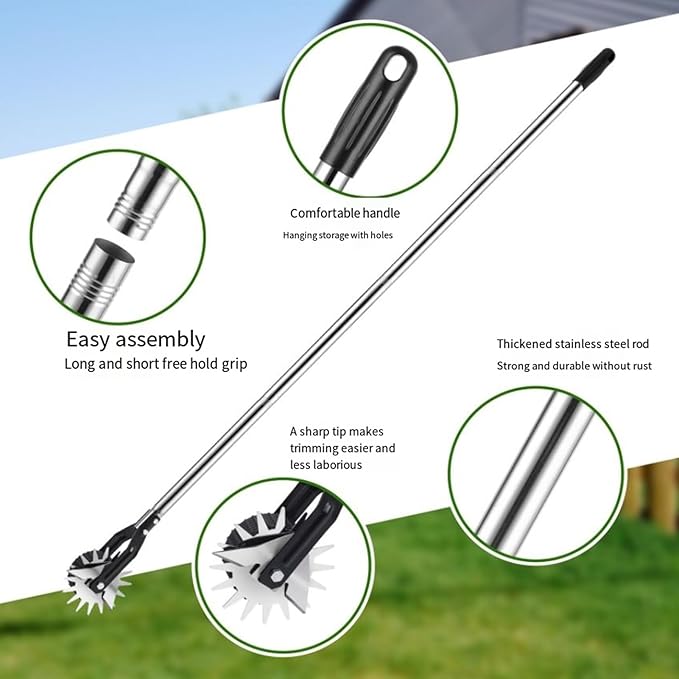 Edger Lawn Tool,Tawn Edger,Gardening Hand Tools,Hand Edger Lawn Tool Made of Stainless Steel,Adjustable Length,Ideal for Precise Grass Trimming Along Sidewalks, Garden,Driveways & Flower Bed M