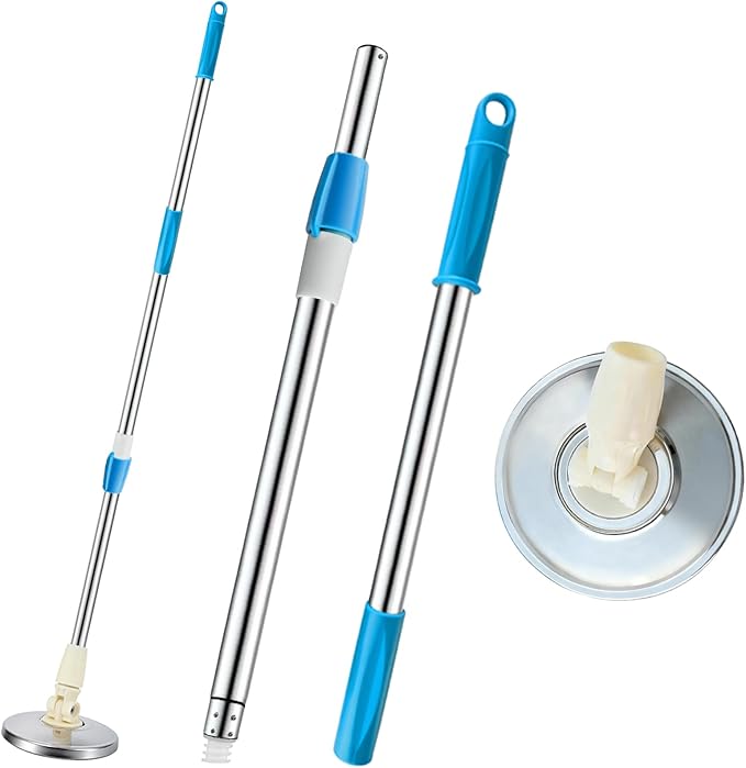 Spin Mop Replacement Handle 360 Degree Spin Mop Pole Handle Replacement Rotating Telescopic Stick for Mop Head, Ideal for Home and Household Cleaning