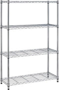 BestOffice Adjustable Wire Shelving Storage Shelves Heavy Duty Shelving Unit for Small Places Kitchen Garage (Chrome, 36×14×54)