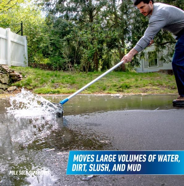 Unger Professional Lock-On 22” Curved AquaDozer, Lightweight Rubber Durable Squeegee for Tile, Smooth Concrete, Basements & Hurricane Clean-Up