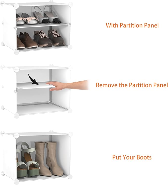 HOMIDEC Shoe Rack, 8 Tier Shoe Storage Cabinet 32 Pair Plastic Shoe Shelves Organizer for Closet Hallway Bedroom Entryway | 32 Pair, Shoe Shelves, Organizer, for Closet