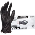 ForPro Disposable Vinyl Gloves, Black, Industrial Grade, Powder-Free, Latex-Free, Non-Sterile, Food Safe, 2.75 Mil. Palm, 3.9 Mil. Fingers, X-Large, 100-Count