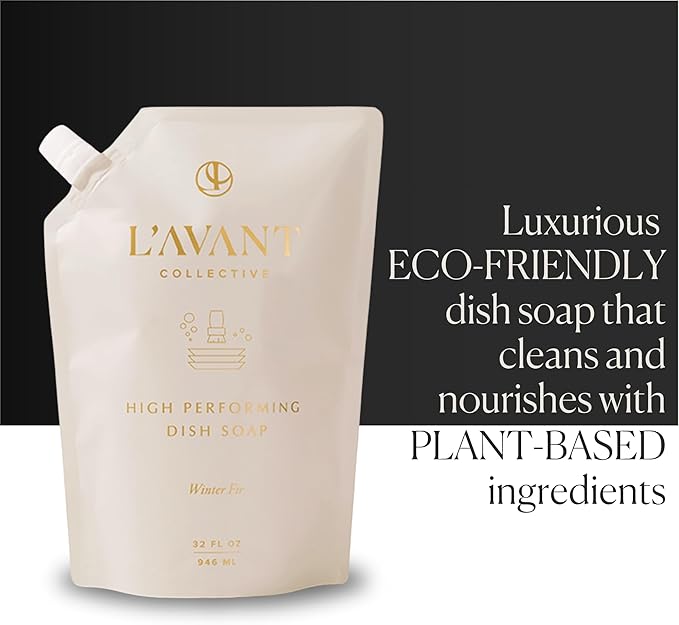 L'AVANT Collective High Performing Dish Soap Refill | Plant-Based Ingredients & High Performing Formula (32oz (Refill), Winter Fir)
