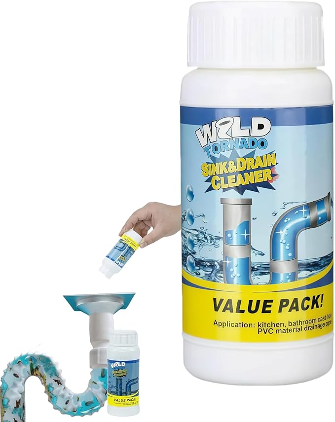 2026 New Wild Tornado Drain Cleaner, Toilet Clogged Drain Solution, Drains Foam Cleaners, for Kitchen Toilet Pipeline Quick Cleaning Tool (1PC)