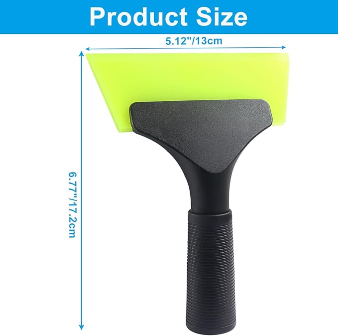Small Squeegee 5 inch Rubber Window Tint Windshield Scraper, Non-Slip Handle Glass Cleaner for Car Glass Mirror Shower Door/Bathroom Cleaning(Green, 1 Pack)