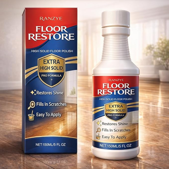 Floor Restore – High Solid Floor Restorer for Wood & Hard Floors, Concentrated Coating to Restore Shine & Cover Fine Scratches, Easy Mop-On Application