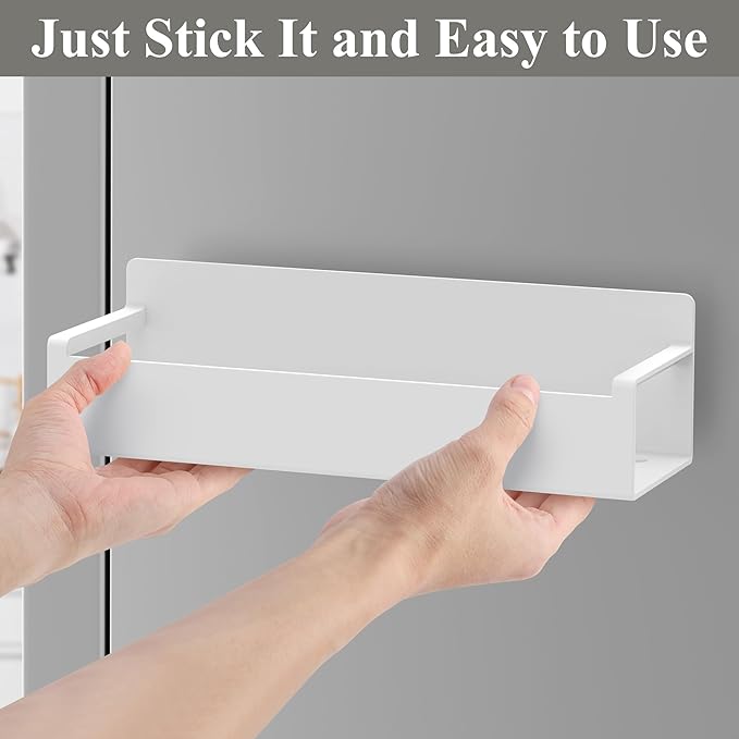 Magnetic Water Bottle Holder for Refrigerator, Cup Holder Organizer for Stanley and Tumbler for Kitchen, 6 Pack, White