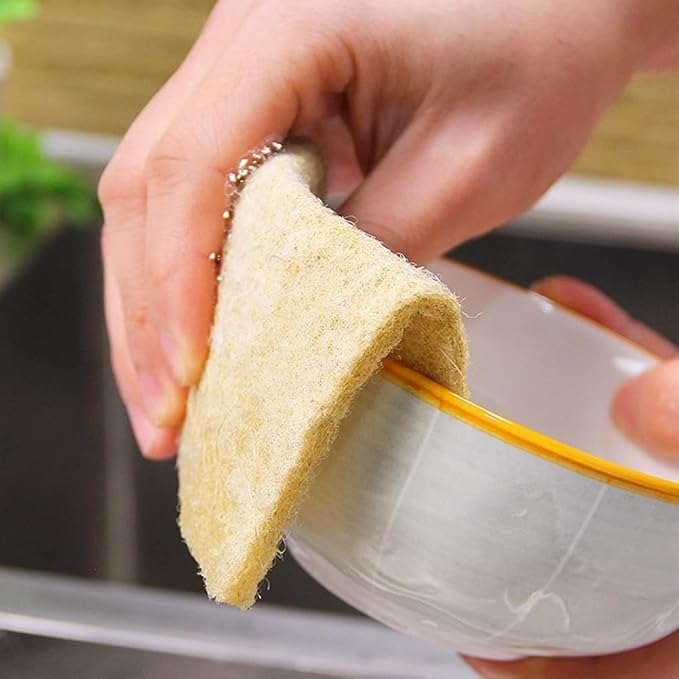 Natural Scouring Pads 15 Pack- Non-Scratch Sisal Cleaning Scrub Pads for Dishes, Eco-Friendly Coconut Fiber Kitchen Scrubbers for Pans and Pots, Compostable, Biodegradable