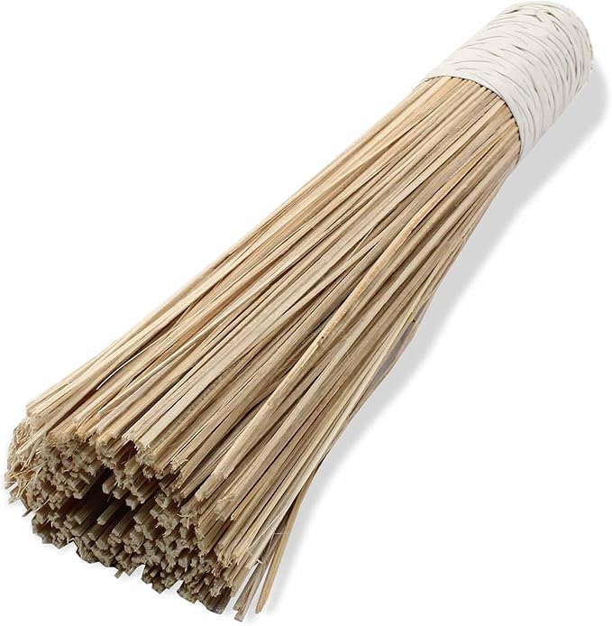 Natural Bamboo Wok Brush 12-Inch Length, Traditional Kitchen Pan Cleaning Whisk Cleaning Brush Bamboo Scrubber (Flat Brush)