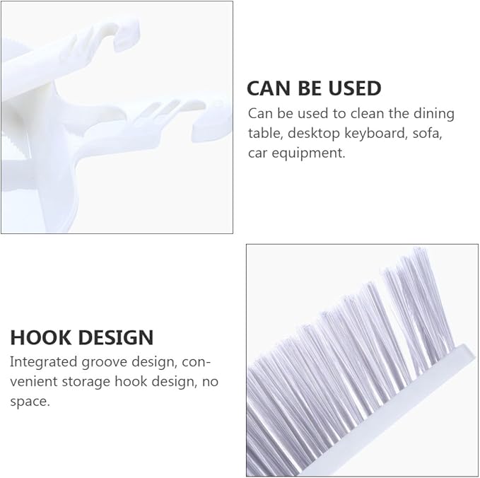 HOMSFOU Mini Broom and Dustpan Set 2pcs White, Household Desktop Cleaning Tools for Kitchen Table, Compact Handheld Sweeping Accessories for Home and Office Use