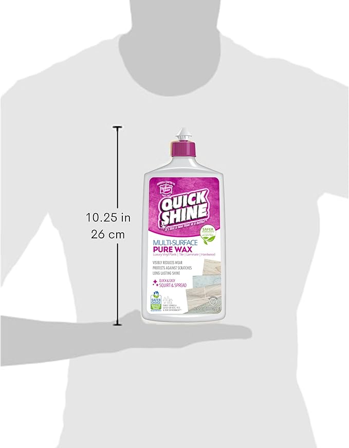Quick Shine Pure Floor Wax 27oz | A Buffable, Waterproof Finish for Regular and Hardwood Floors | Restore Protect Refresh