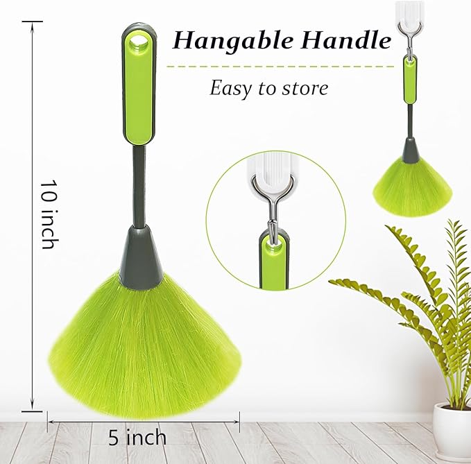 4 Pack 10 inch Microfiber Duster, Feather Duster, Grips Microfiber Delicate Duster for Cleaning Keyboard, Computer Screen, Books, Photo Frames, Picture Frames, Knick-knacks
