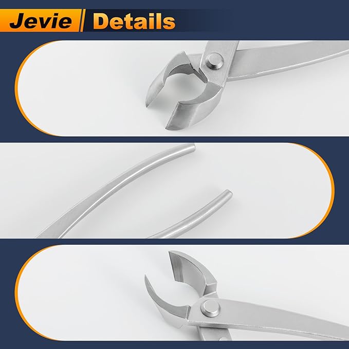 8 inch Concave Cutter, Stainless Steel Cutter for Bonsai & Gardening Pruning, Supplied By Jevie (Diagonal)