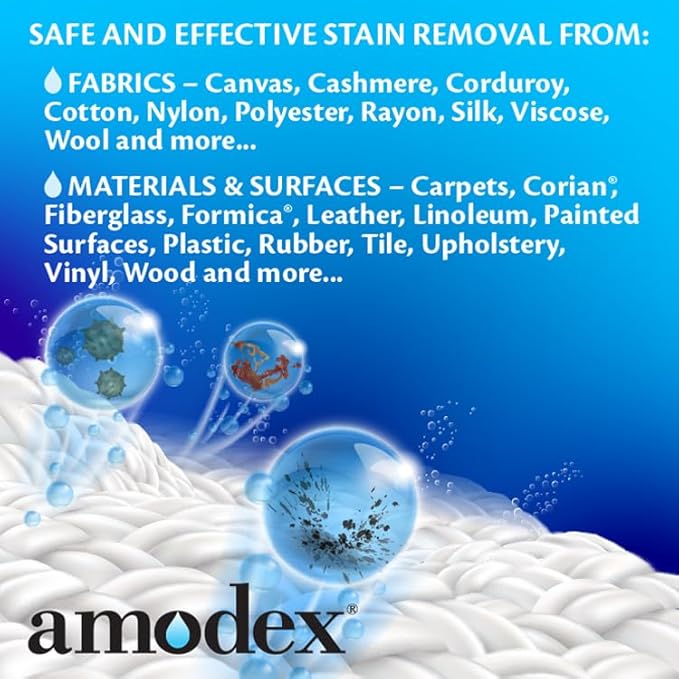 Amodex Ink & Stain Remover for Clothes, Leather and Skin - Removes Ink, Ballpoint, Sharpie, Grease and More, Works on Set-in Stains, Gentle but Powerful, 4oz/120ml Bottle (Pack of 2)