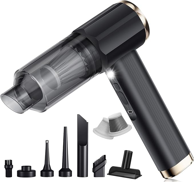 Smart Handheld Vacuum Cleaner, Black, 24000Pa Suction Power, 50 min Run time, 5-in-1 Multifunction Design, Dual Sensor chip, brushless Motor