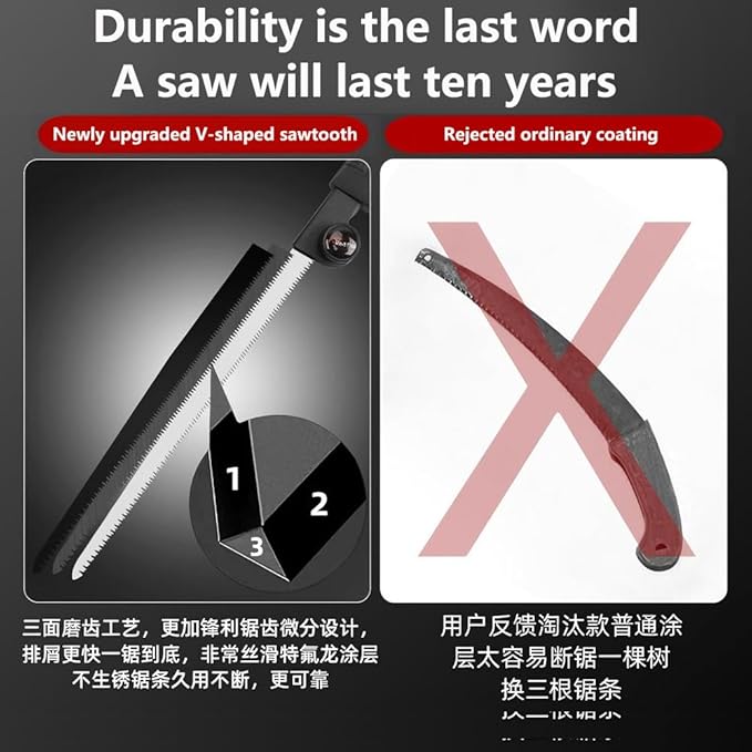 Hand Saw With Sheath,Saws Blades Retractable Gardening,Outdoor Portable Hand Pull,Durable Three Blade Toothed Steel Mini Saw,For Camping, Gardening, Cutting Wood, Pvc, Bone, Pruning appliance