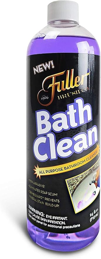 Fuller Brush Bath Clean – 24 oz Bathroom Cleaner Bottle with Spray– Dissolves Soap Scum, Hard Water Stains & Mineral Build-Up – For Sinks, Showers & Tubs – Pack of 1