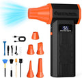 Compressed Air Duster, 120,000RPM Electric Air Duster, 4 Speeds Powerful Brushless Motor with LED Light, Rechargeable Cordless Air Blower for Computer, Keyboard, Car, Home