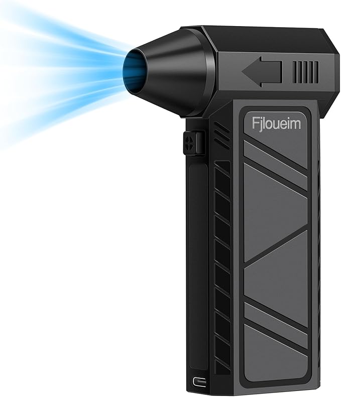 Compressed Air Duster, 130,000RPM Multi-Functional Electric Blower with 4-Speed Adjustable Settings for Dust Removal, Blowing & Suction – Ideal for Cars, Computers, Keyboards, and Outdoors（Black）