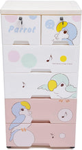 Rolling Parrot Plastic Dresser Storage Cabinet w/Lock, 6 Drawers Plastic Drawers Dresser Closet Drawers Tall Dresser Organizer for Clothes Playroom Bedroom Furniture, Multi-Color