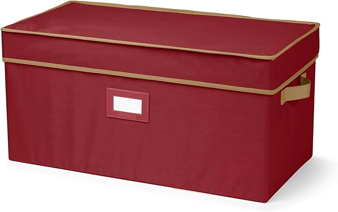 Covermates Keepsakes - Storage Box - Heavy Duty Polyester - Reinforced Handles - ID Window - Indoor Storage - Closet Storage, Red