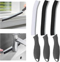 3Pcs Hard Bristle Crevice Cleaning Brush, Scrub Brush, Kitchen Sink Cleaning Brush, Grout Brush, Corner Brush Cleaning Tools for Toilet, Bathroom, Gap, Home, Household, Window (3, Grey)