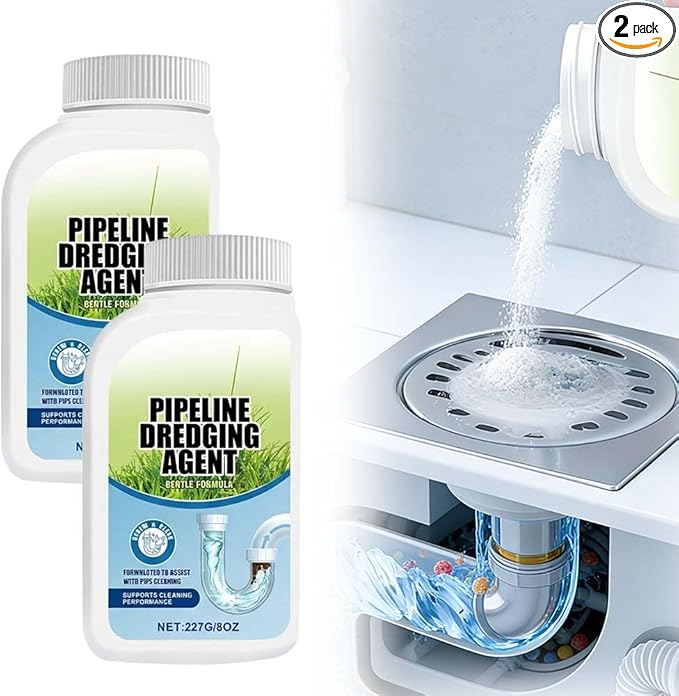 2 Pcs Pipe Dredging Agent, 2026 Upgrade Powerful Drain Cleaner, Sink Drain Cleaner, Pipeline Dredging Agent for Kitchen, Toilet, Sink (2)