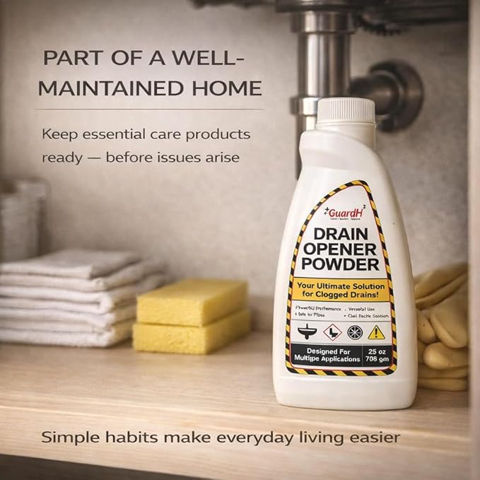 Drain Opener Powder 25 oz (708 g) – Fast-Acting Drain Cleaner for Kitchen Sink, Bathroom Drains, Shower & Pipes – Powerful Grease, Hair & Clog Remover – Heavy Duty Pipe Cleaning Powder