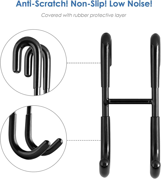 Simtive 14-Inch Shower Squeegee Set, Includes Shower Door Hook and Adhesive Hook, Squeegee for Shower Doors, Mirror and Window, Black