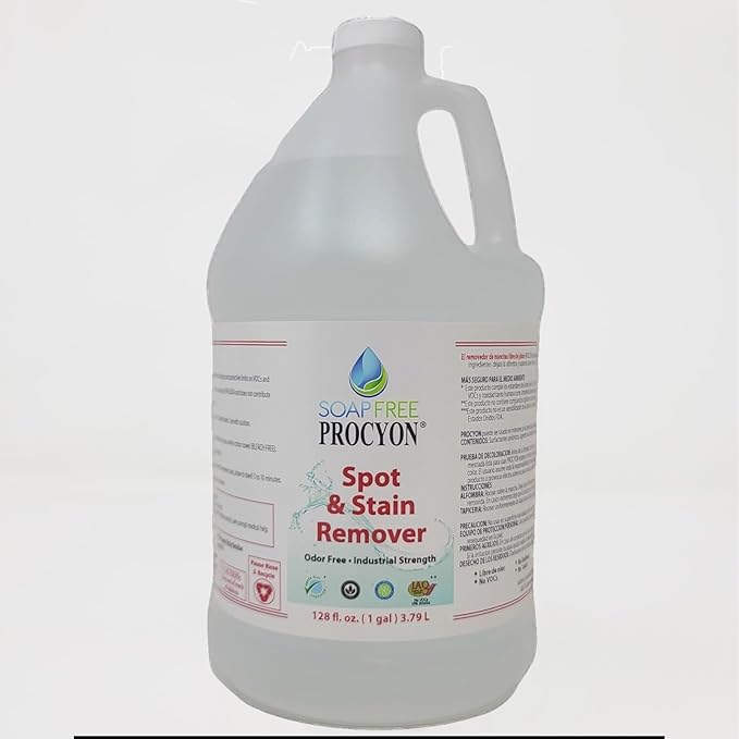 Procyon Spot & Stain Remover - Pet, Earth, Family-Safe Cleaning Solution for Carpet & Upholstery (128, Ounces)