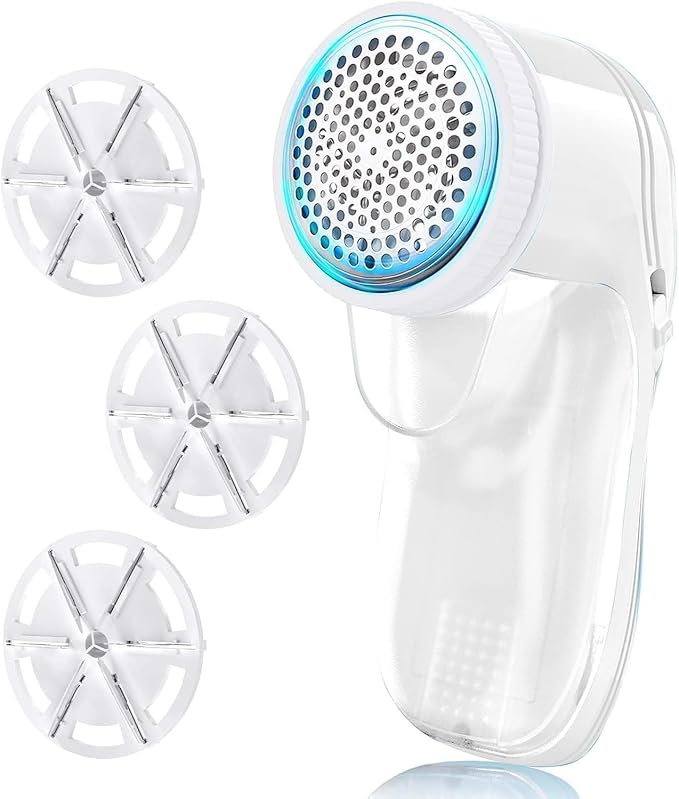 Fabric Shaver, Lint Remover for Clothes, Electric Lint Remover with 3 Replaceable Blades, Removes Fabric Pills, Rechargeable Sweater Defuzzer Pill Remover, Depiller Effectively Remove Pills