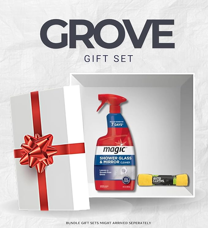 Magic Sprayway Glass Cleaner 28 oz Spray Bundle with Microfiber Towel – Removes Hard Water, Soap Scum, and Leaves Streak-Free Shine – Gift Set (2 Items)