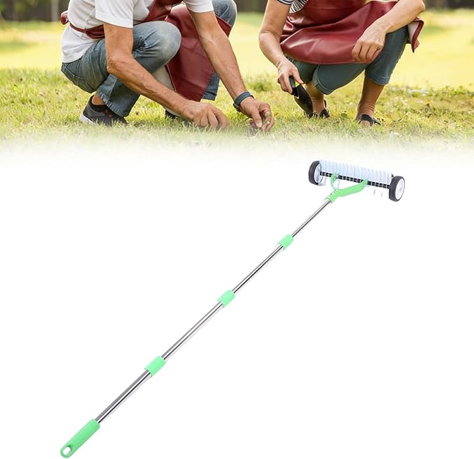 Qivine Manual Lawn Edger, 51.2 Inch Edger Lawn Tool Cordless with Adjustable Stainless Steel Handle, Manual Edger Lawn Tool for Sidewalk,Garden, Driveways and Landscaping (Manual Lawn Edger)