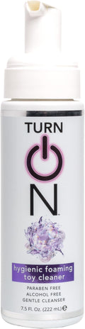 Turn On Hygienic Foaming Toy Cleaner, 7.5 Ounce All Purpose Alcohol Free Gentle Cleansing Spray, No Harsh Chemicals Safe for All Toys and Surfaces, Paraben Free & Sulfate Free