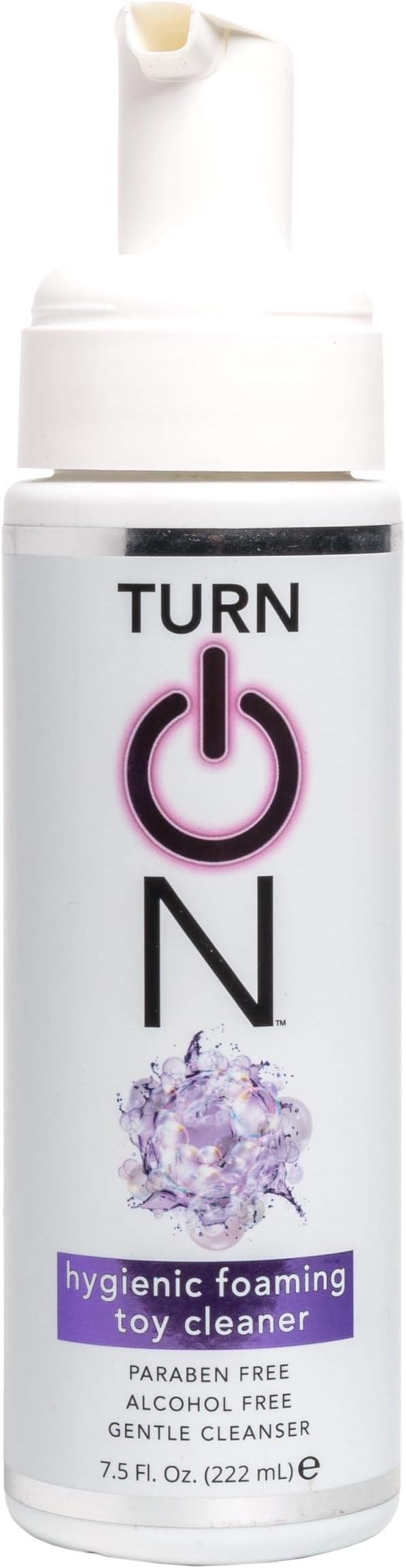 Turn On Hygienic Foaming Toy Cleaner, 7.5 Ounce All Purpose Alcohol Free Gentle Cleansing Spray, No Harsh Chemicals Safe for All Toys and Surfaces, Paraben Free & Sulfate Free