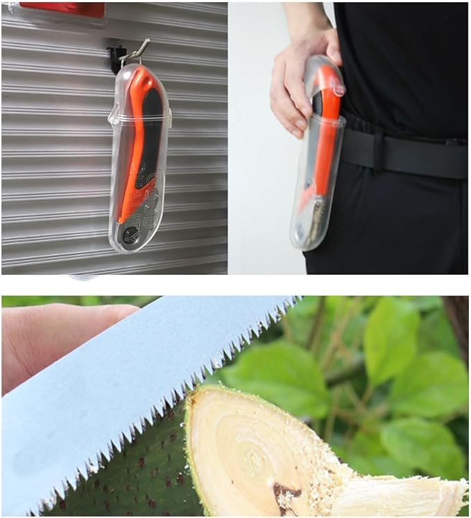 Toolux 5.9 Inch Folding Saw, SK-5 Steel Pocket Hand Saw for Wood, Hunting and Camping, Pruning Saw for Cutting Branches and Tree Limbs on Backpacking & Bushcraft Trips, With Carry Case