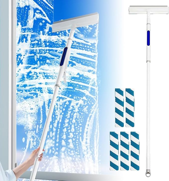 Squeegee for Window Cleaning with Spray, 2025 Upgrade Dual Side Mist Retractable Window Cleaner, Spray Window Cleaning Brooms, 3 in 1 Household Squeegees Window Cleaning Tool Kit