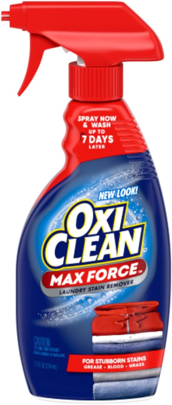 OxiClean Max Force Laundry Stain Remover Spray, 12 fl oz + 48 Fl Oz Refill Bottle Kit 60 Fl Oz Total